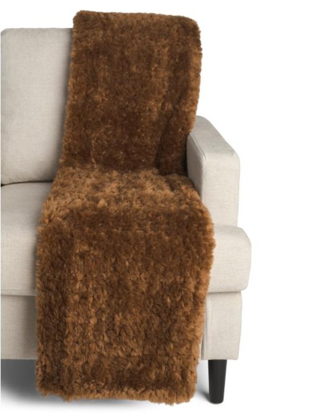 BROOKS BROTHERS Cozy Faux Fur Throw